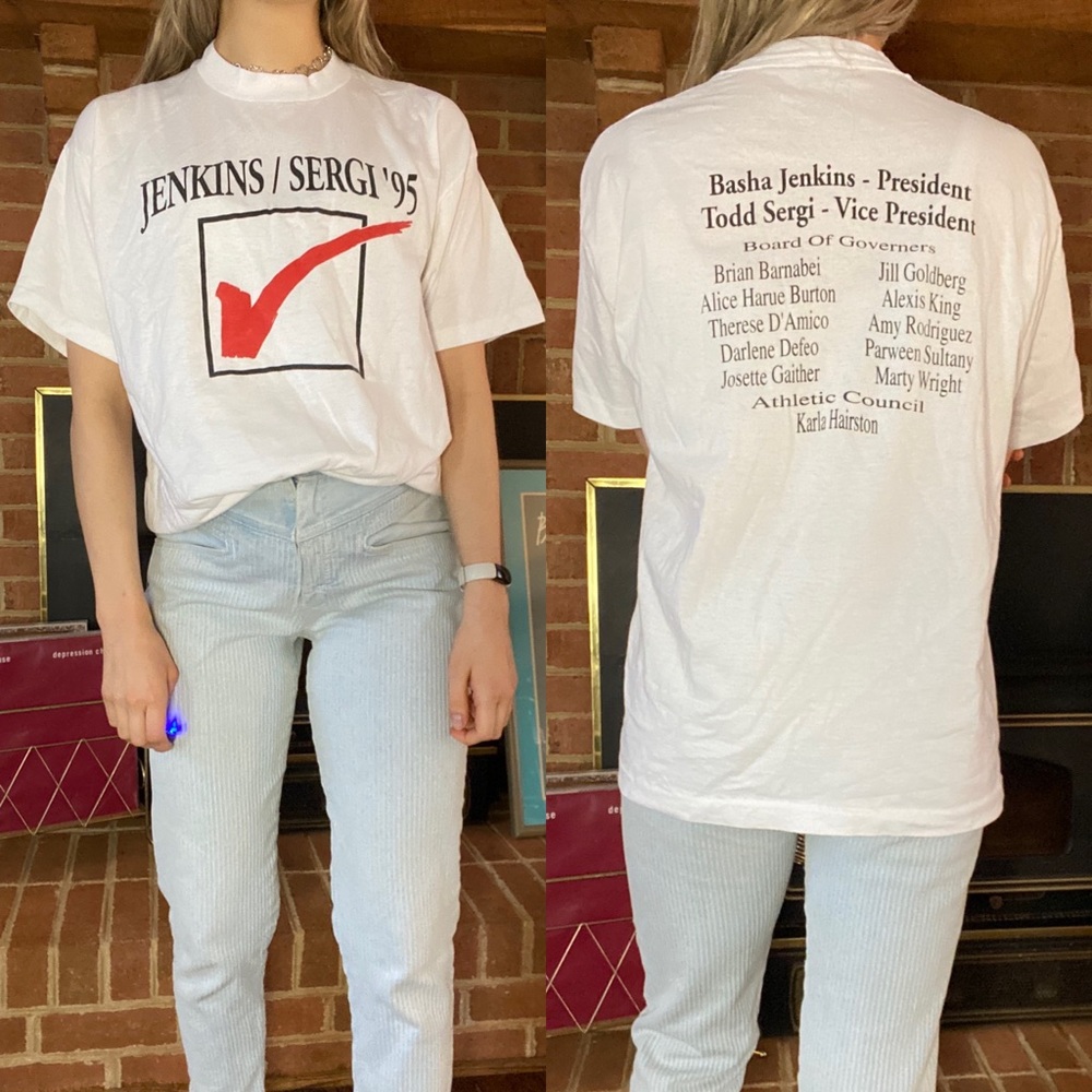Vintage 1995 Single Stitch School Election Ballot Oversized Check Mark T…